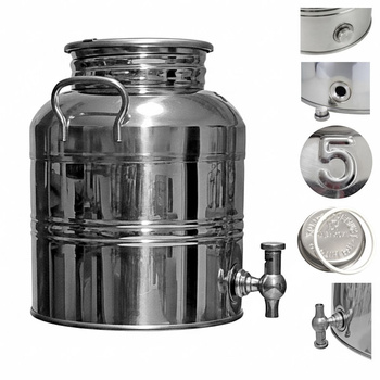 Beczka ze stali inox bańka 5l z kranikiem Asia