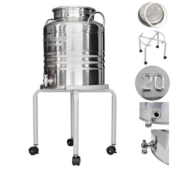 Bańka inox 20L z kranikiem Asia i stojakiem