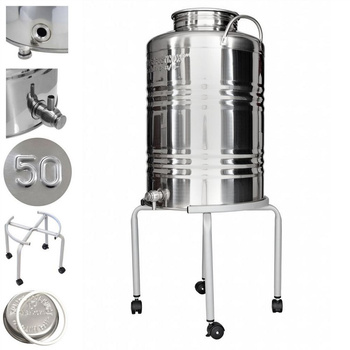 Bańka 50L z kranem inox Europa i podstawką