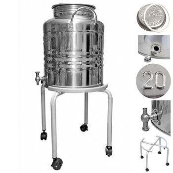 Bańka inox 20L z kranikiem Asia i stojakiem