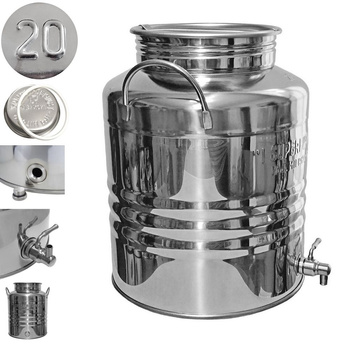 Bańka ze stali inox beczka 20l z kranem Italia