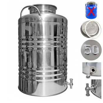 Bańka 50L z kranem Asia - nierdzewny pojemnik