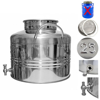 Kanister na wodę ze stali inox 25l z kranikiem Asia