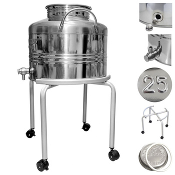 Pojemnik spożywczy 25L z kranem Europa i podstawką