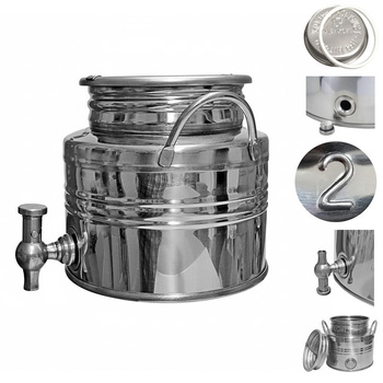 Beczka na alkohol ze stali inox 2l z kranem Asia