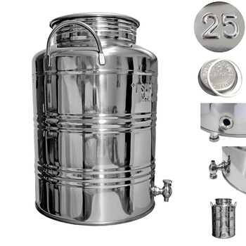 Bańka na oliwę ze stali inox 25l z kranem Asia