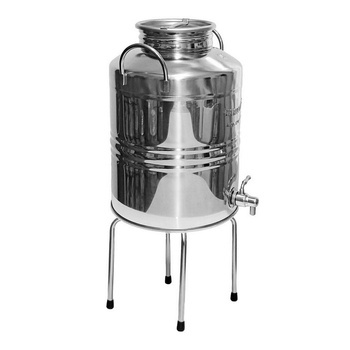 Beczka ze stali inox bańka 10l z kranem i stojakiem