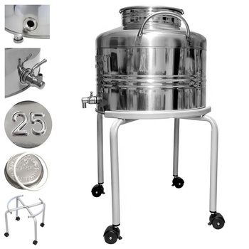 Bańka na alkohol 25L z kranem Italia i podstawką