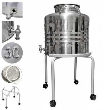 Beczka na bimber 30L z kranem Asia i podstawką