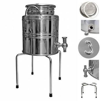 Bańka ze stali inox beczka 3l z kranikiem i stojakiem