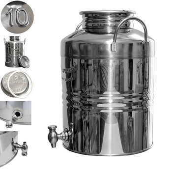 Bańka ze stali inox beczka 10l z kranem Asia