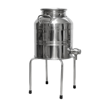 Bańka ze stali inox beczka 5l z kranem i podstawką