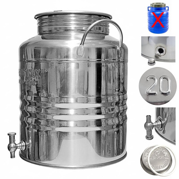 Beczka na oliwę ze stali inox 20l z kranem Asia