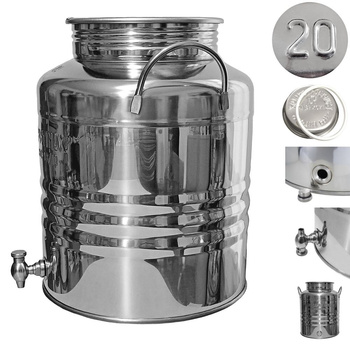 Beczka na oliwę ze stali inox 20l z kranem Asia