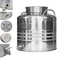 Pojemnik nierdzewny inox 30l z kranem Italia