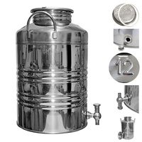 Bańka ze stali inox beczułka 12l z kranem Asia