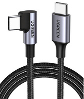 Kabel type-C/type-C 3A 2m PD kątowy czarny