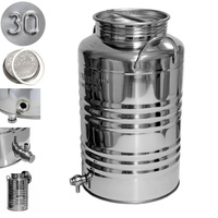 Beczka na alkohol ze stali inox 30l z kranem Europa