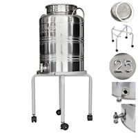 Zbiornik inox 25L z kranem Asia i podstawką