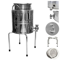 Bańka ze stali inox beczka 3l z kranikiem i stojakiem