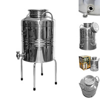 Bańka ze stali inox beczka 10l z kranem i podstawką